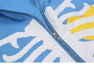 VERBLEE Rib Cage Graphic Zipper Hoodie ,  - Streetwear Hoodie - Slick Street