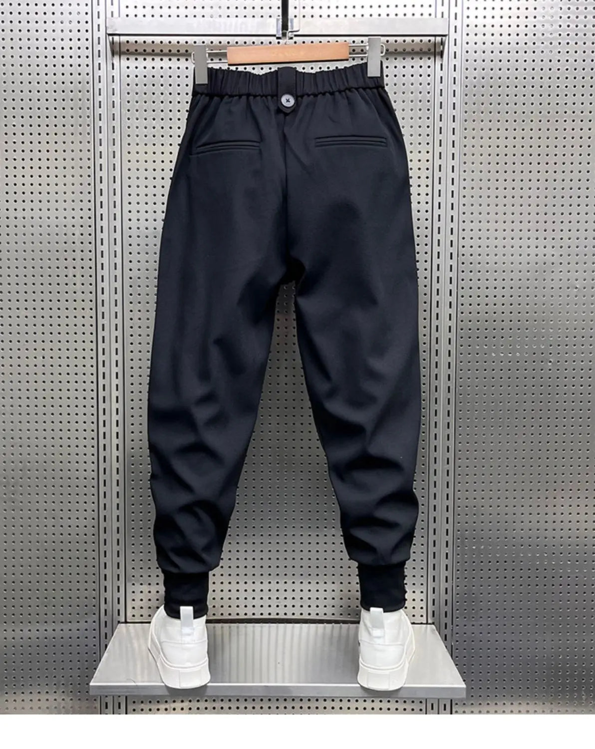 Wrinkled High Waist Button-Up Pants , - Streetwear Pants - Slick Street