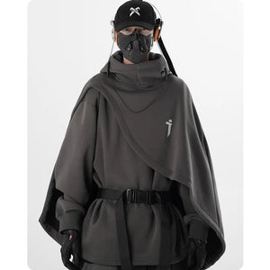 High Neck Cloak Two Piece Hoodie ,  - Streetwear Hoodie - Slick Street