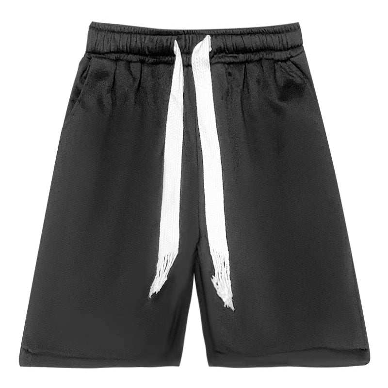 Casual Black Color Knee Length Shorts ,  - Streetwear Shorts - Slick Street