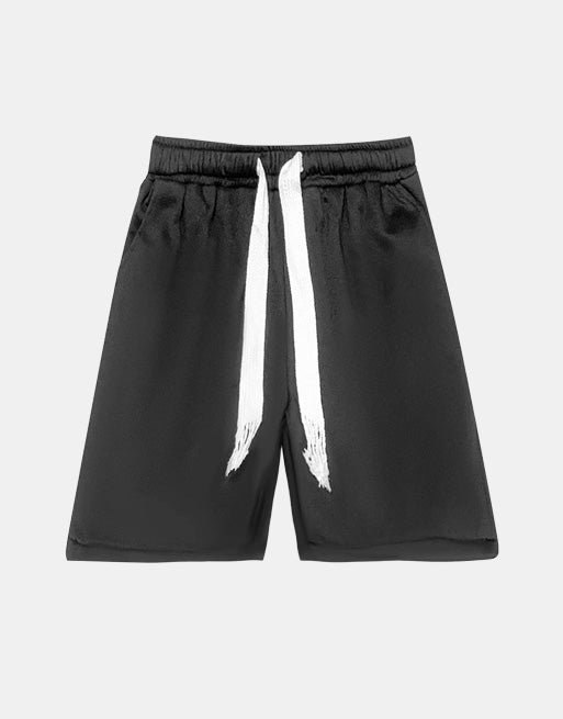 Casual Black Color Knee Length Shorts ,  - Streetwear Shorts - Slick Street