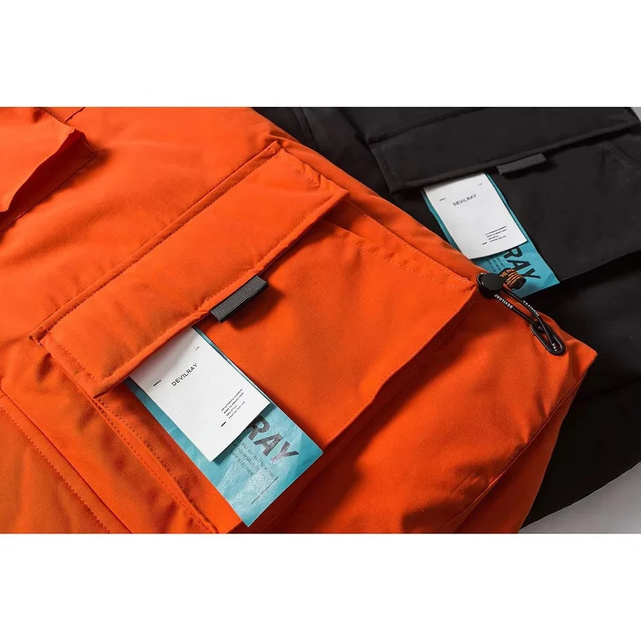 Multi Pockets Mask Style Parka Jacket ,  - Streetwear Jacket - Slick Street