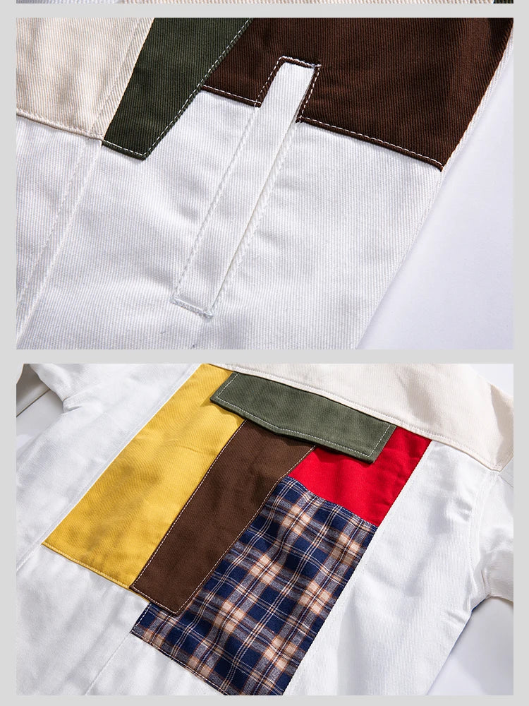 Color Block Multi Patchwork Jacket ,  - Streetwear Jacket - Slick Street