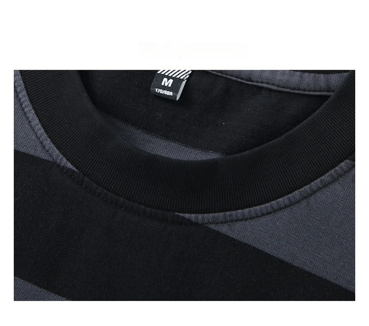 Saturday Striped Cotton T-Shirt , - Streetwear T-Shirt - Slick Street