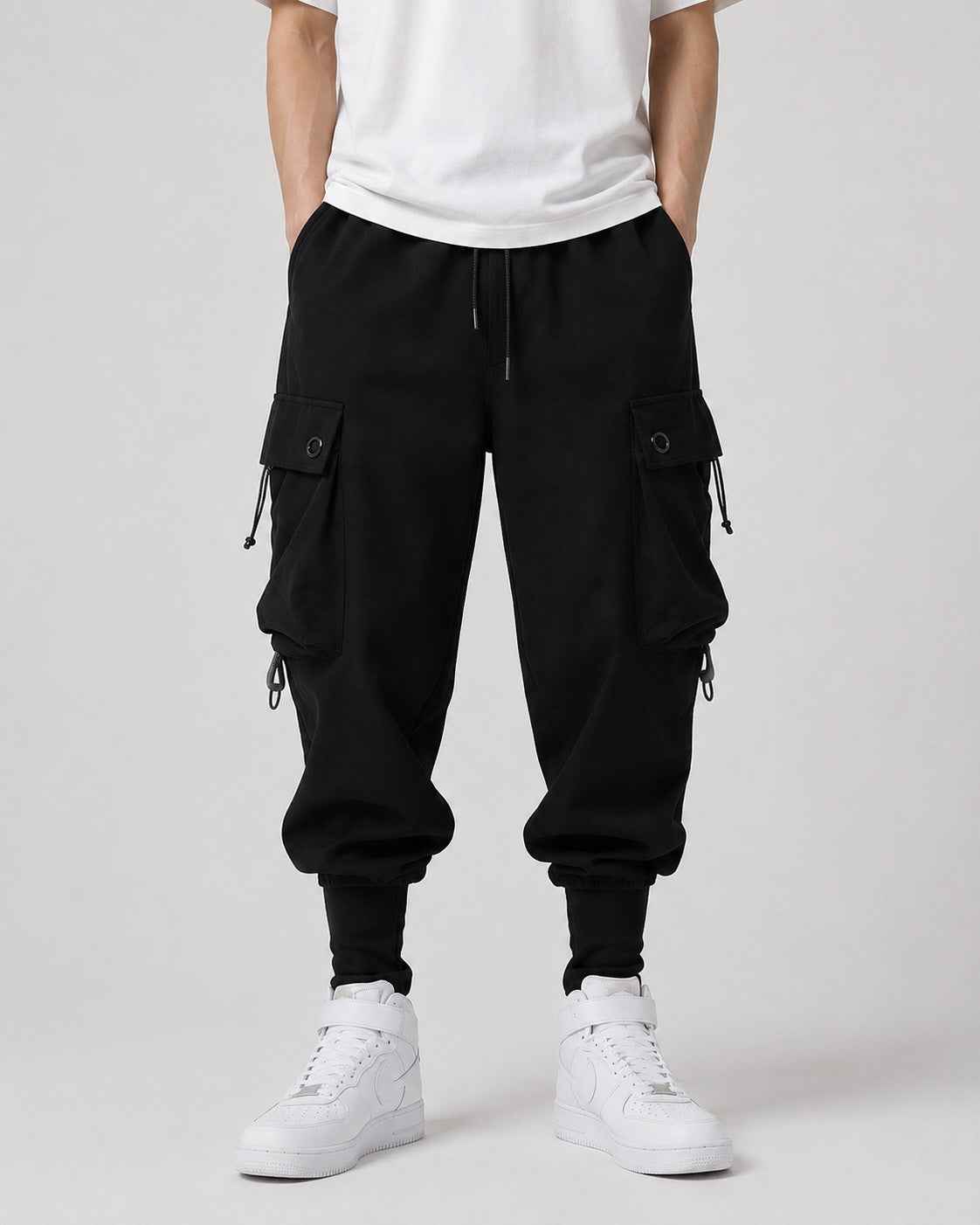 Shadow Tone Utility Joggers Black, XS - Streetwear Cargo Pants - Slick Street