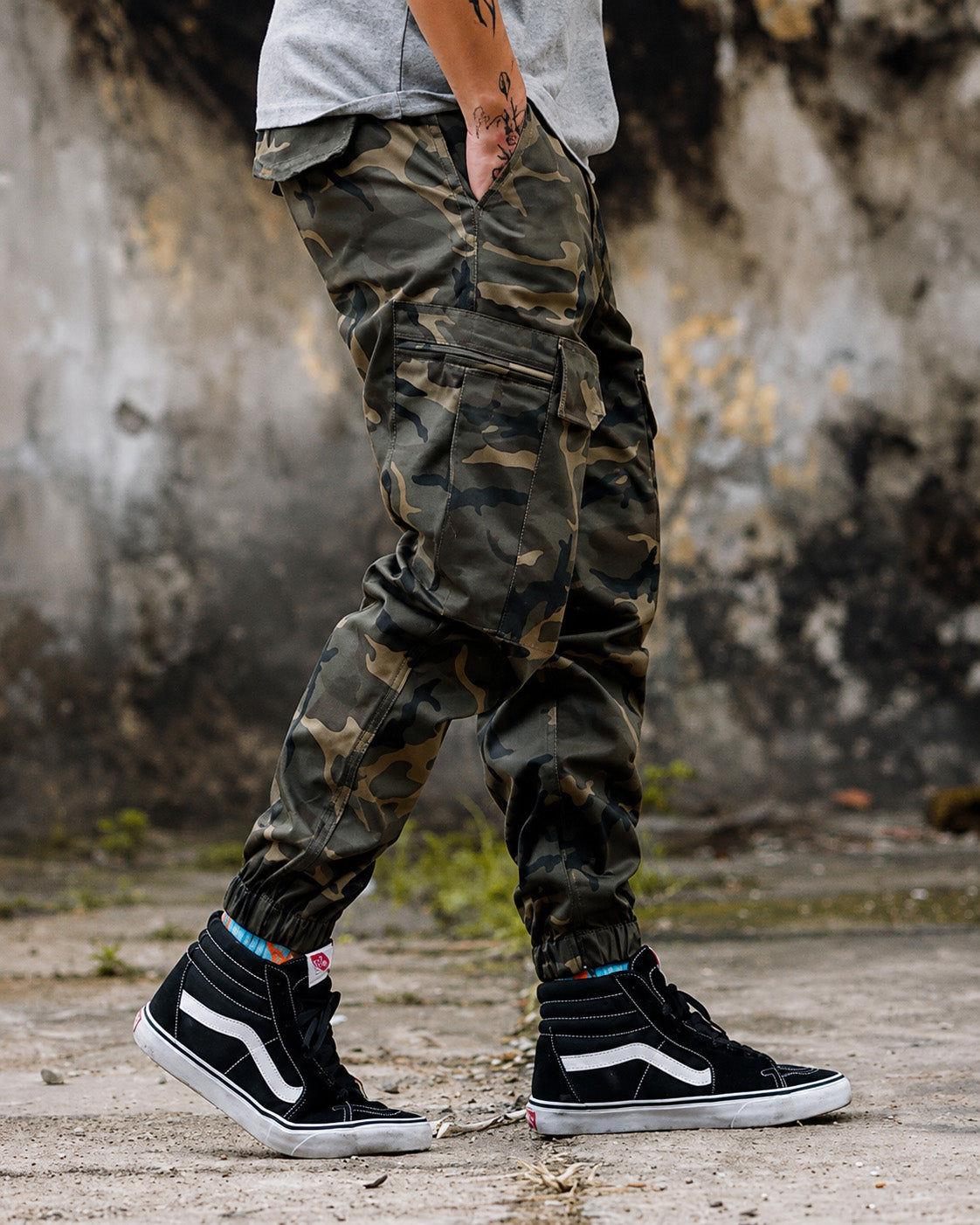 Tactical Camo Cargo Pants , - Streetwear Cargo Pants - Slick Street
