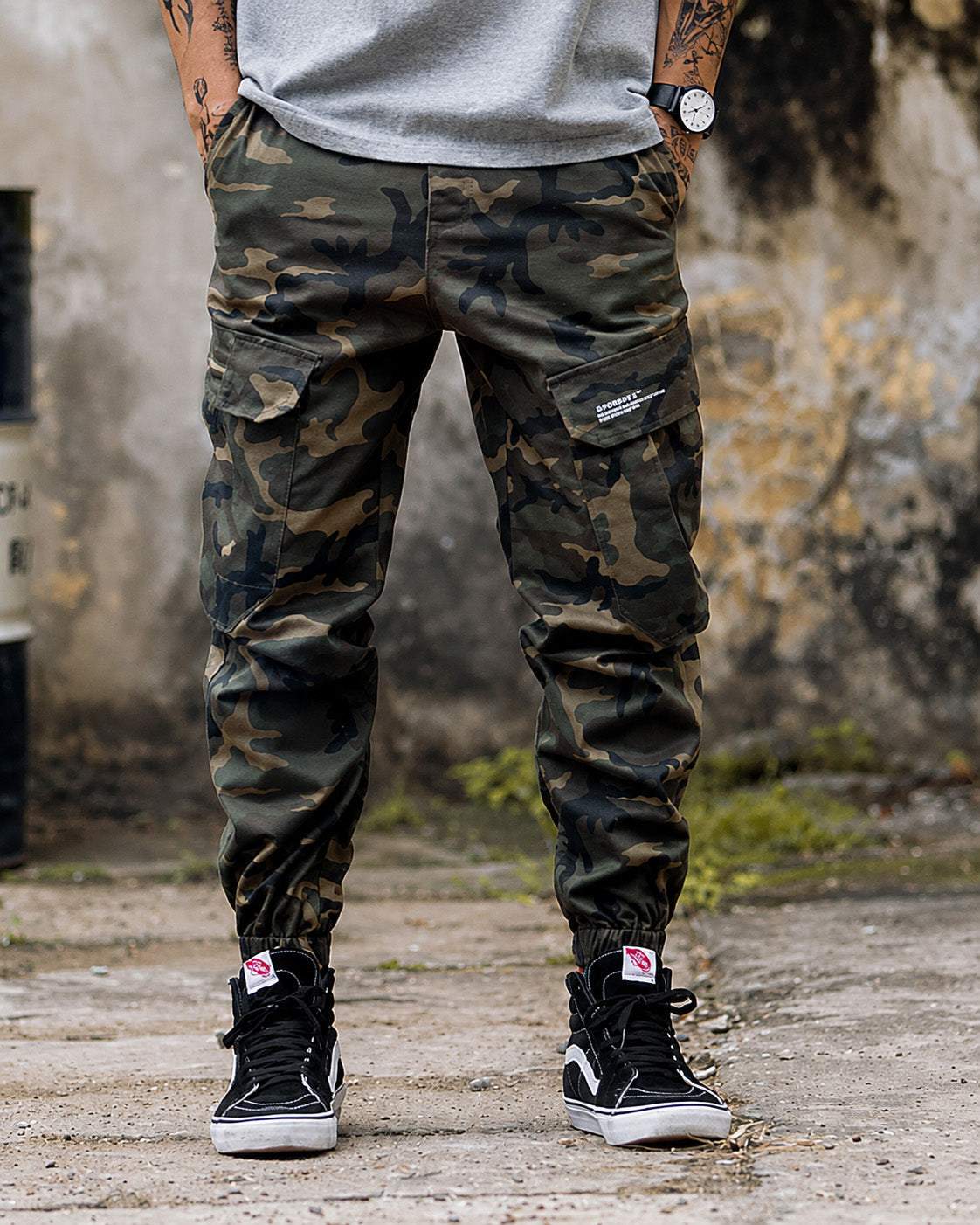 Tactical Camo Cargo Pants , - Streetwear Cargo Pants - Slick Street