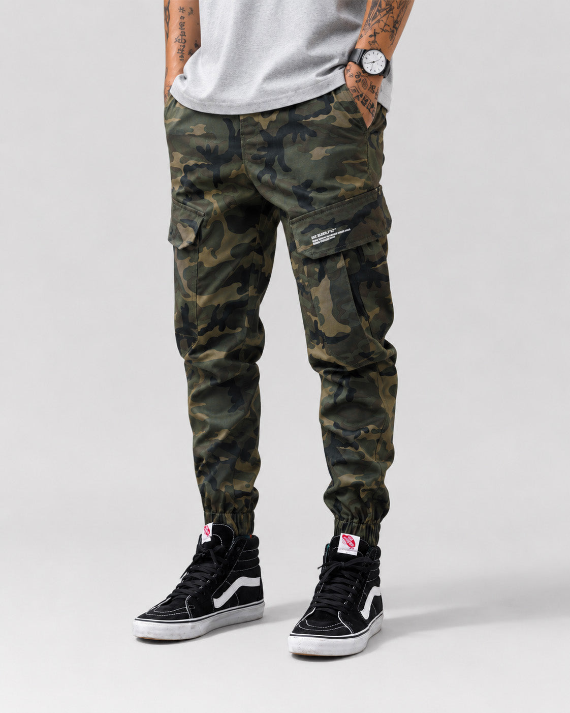 Tactical Camo Cargo Pants , - Streetwear Cargo Pants - Slick Street