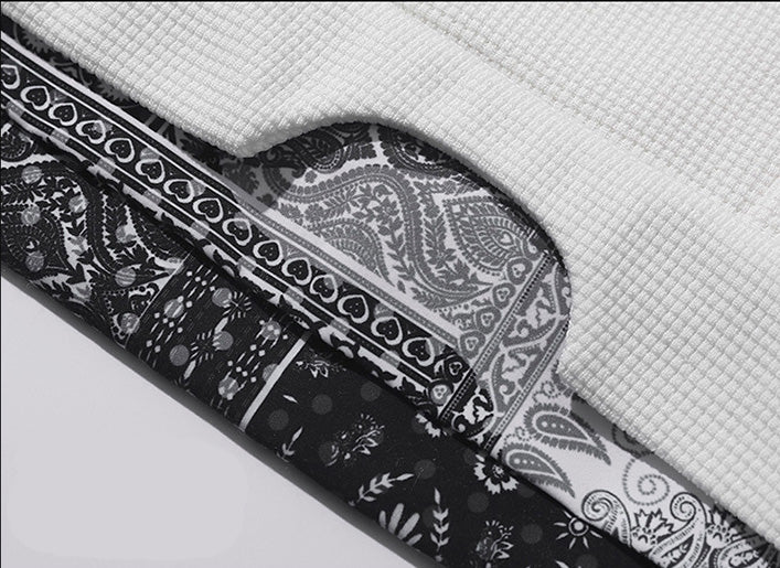 TwoTone Waffle Knit Layered Sweatshirt , - Streetwear Sweatshirts - Slick Street