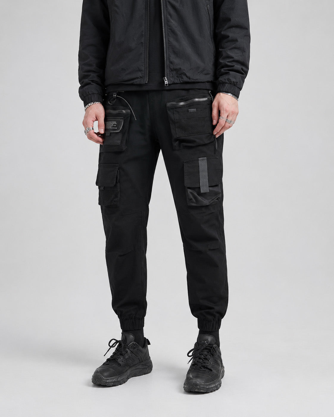 Urban Tech Cargo Joggers Black, XS - Streetwear Cargo Pants - Slick Street