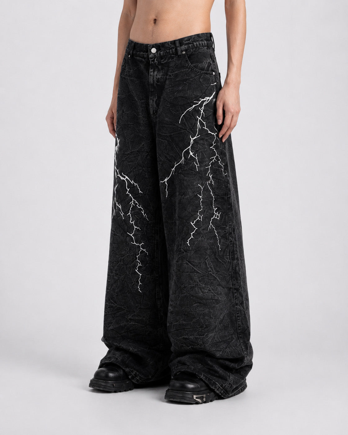 Voltage Wide-Leg Jeans , - Streetwear Jeans - Slick Street