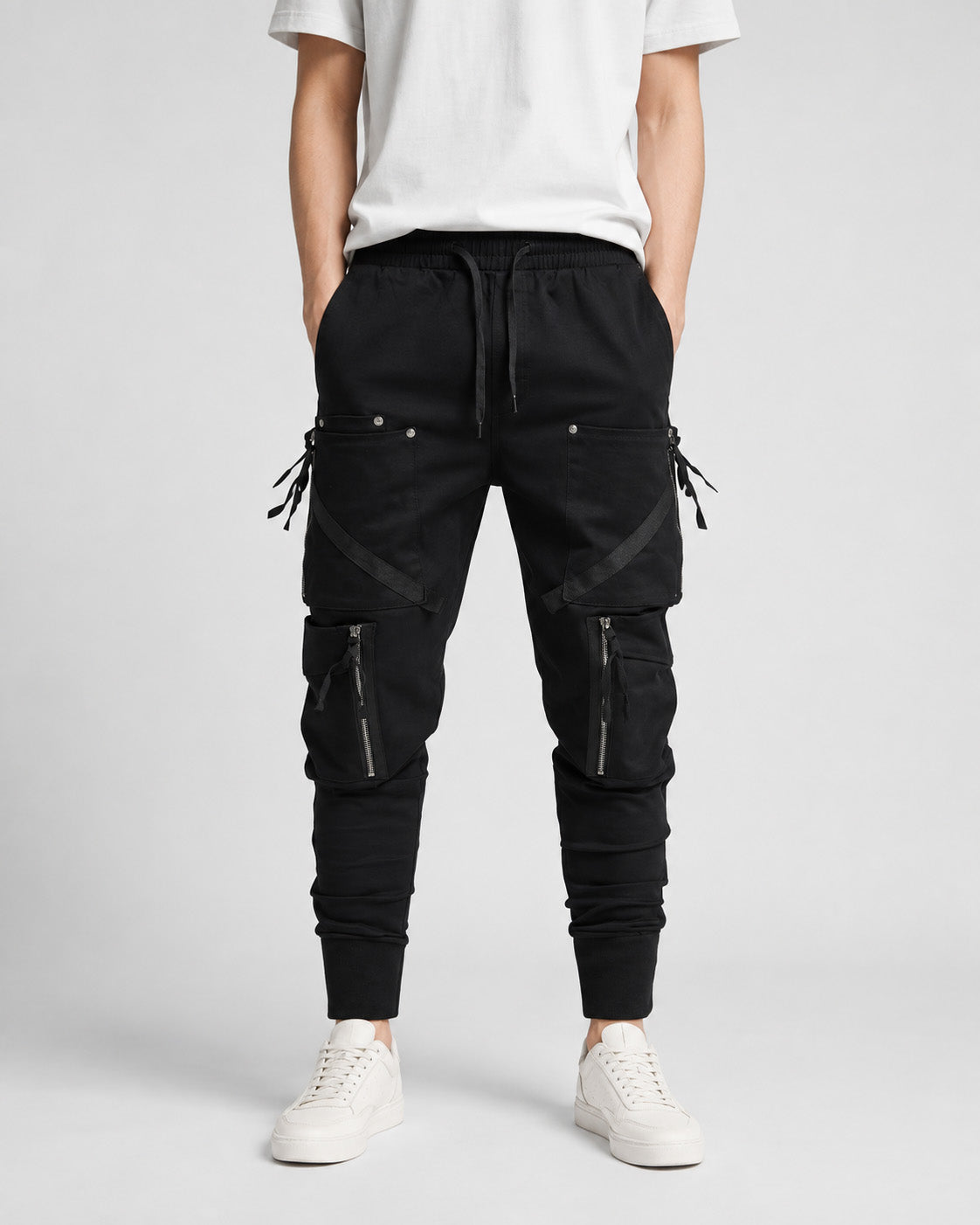 Vortex Utility Joggers Black, XS - Streetwear Cargo Pants - Slick Street