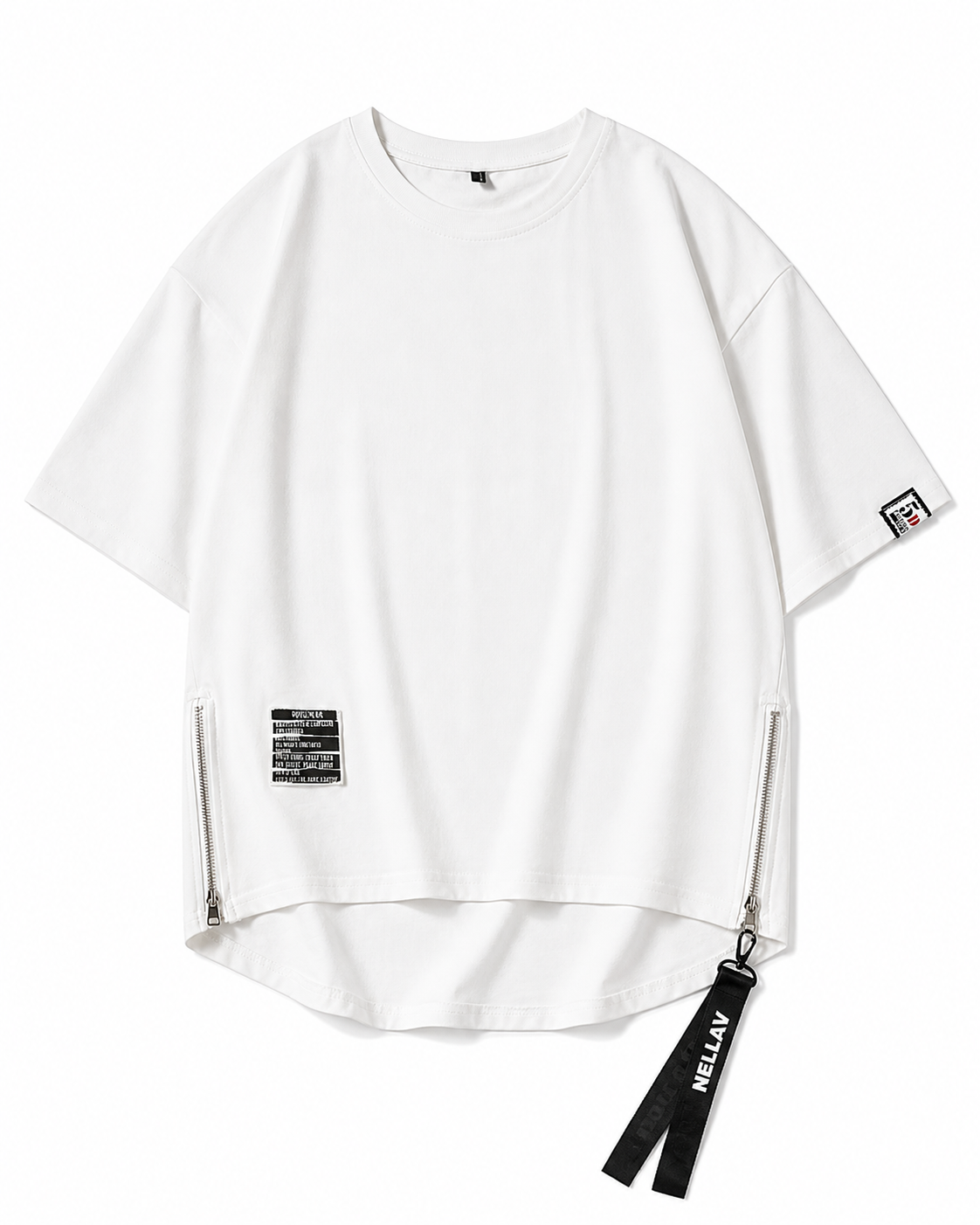 Basic Zip T-Shirt White, XS - Streetwear T-Shirts - Slick Street