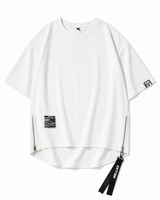 Basic Zip T-Shirt White, XS - Streetwear T-Shirts - Slick Street