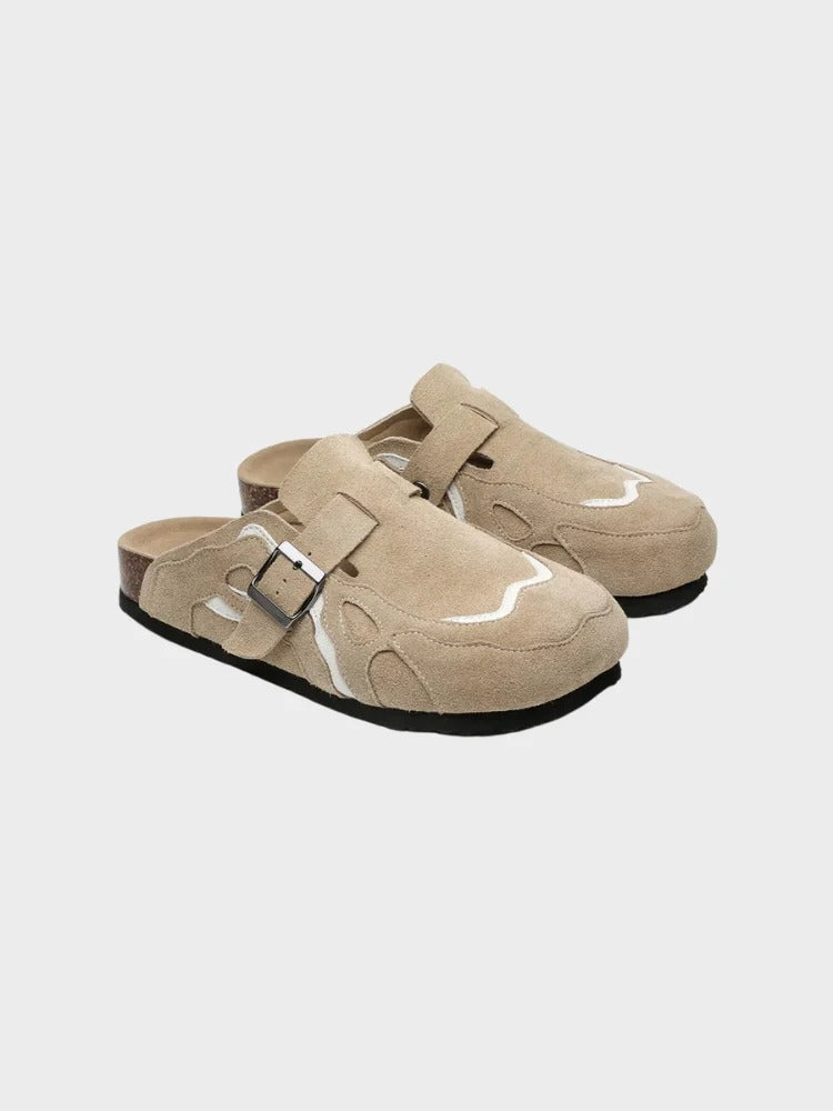 Oasis Suede Clogs Beige, 36 - Streetwear Shoes - Slick Street