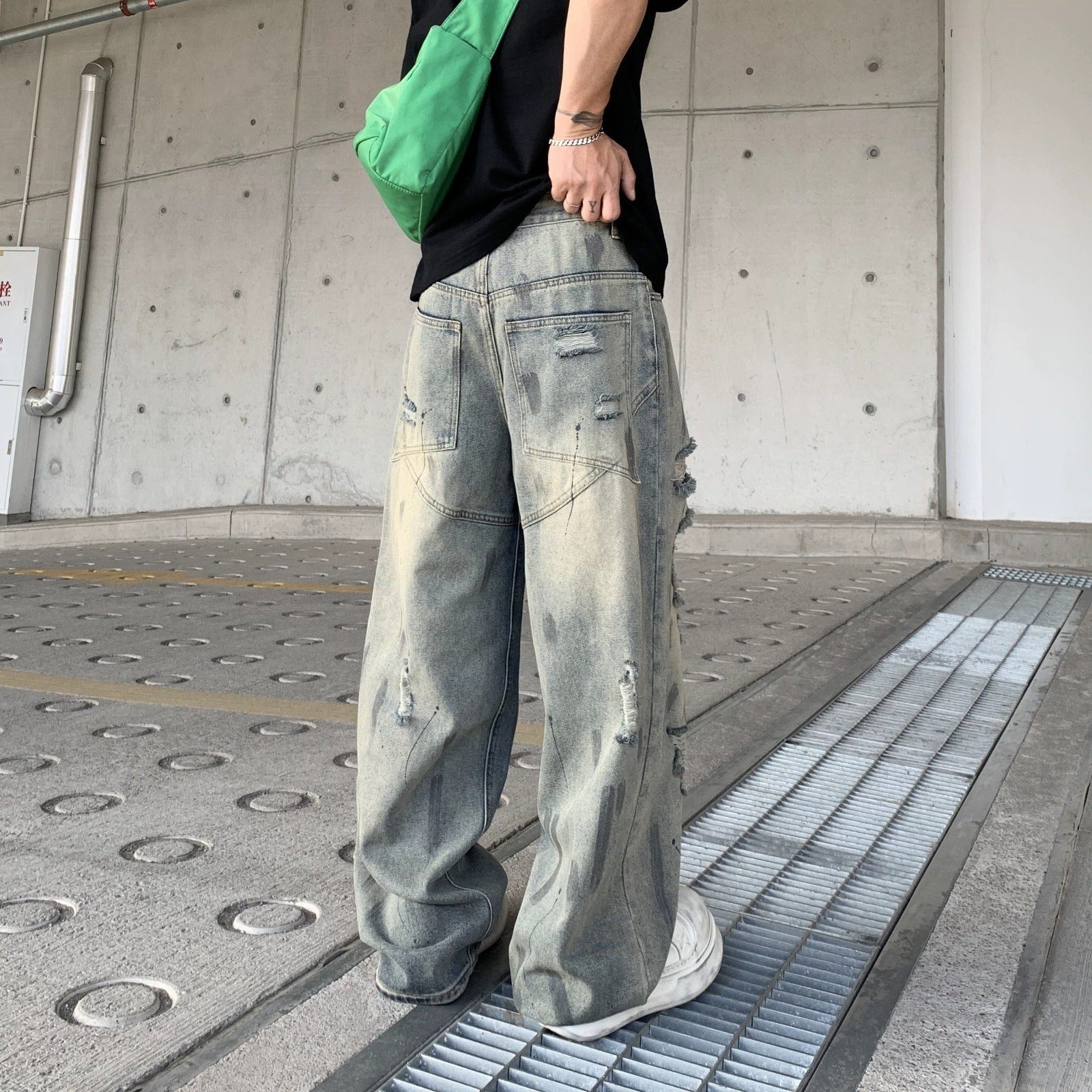 Bleachout Destroyed Jeans , - Streetwear Jeans - Slick Street