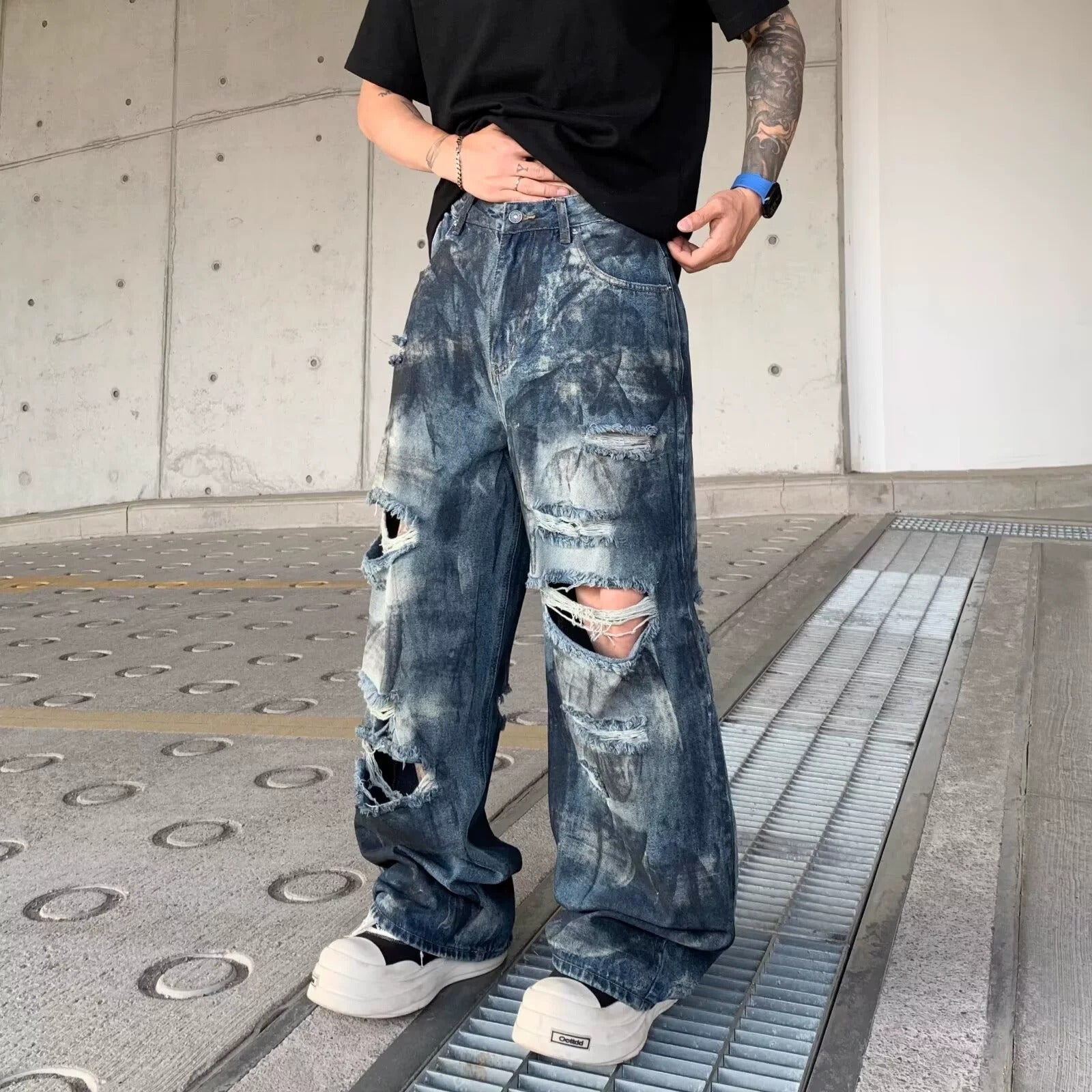 Ravage Destroyed Jeans , - Streetwear Jeans - Slick Street