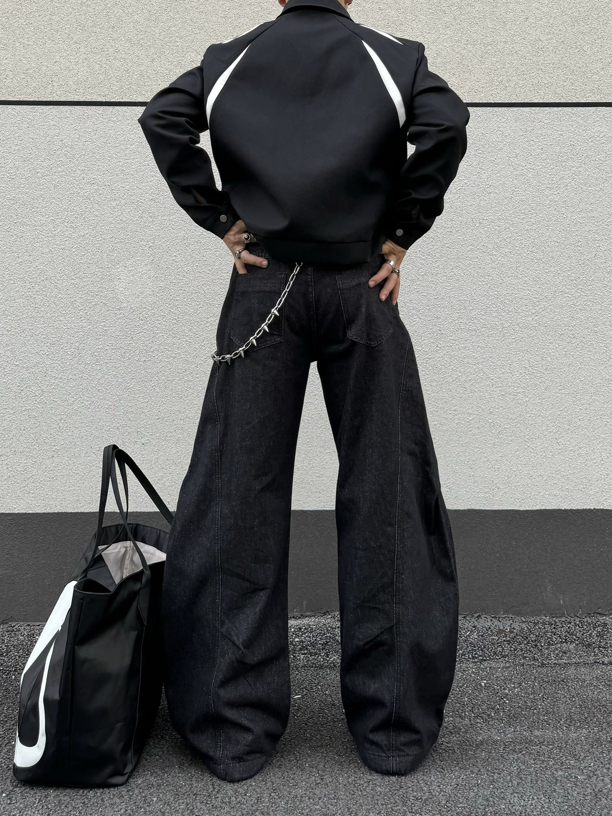 Baggy Black Raw Denim Jeans