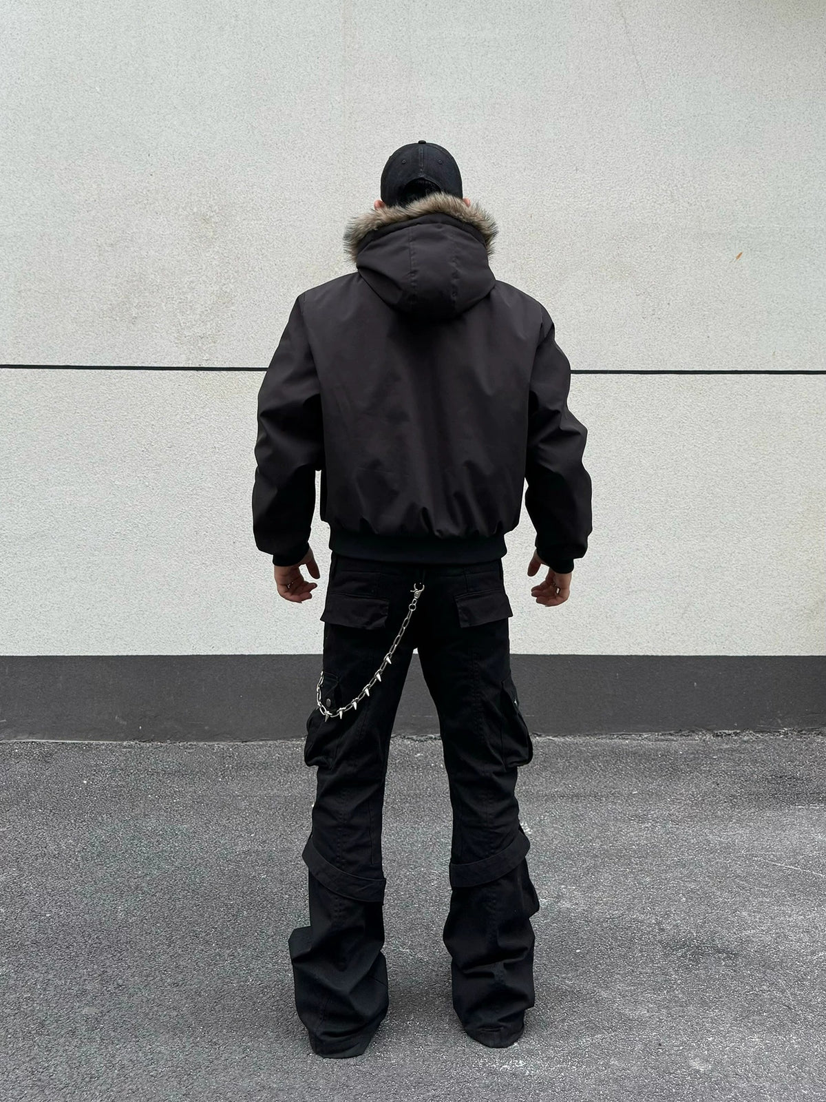Ares 1985 Fur Hood Bomber Jacket , - Streetwear Jacket - Slick Street