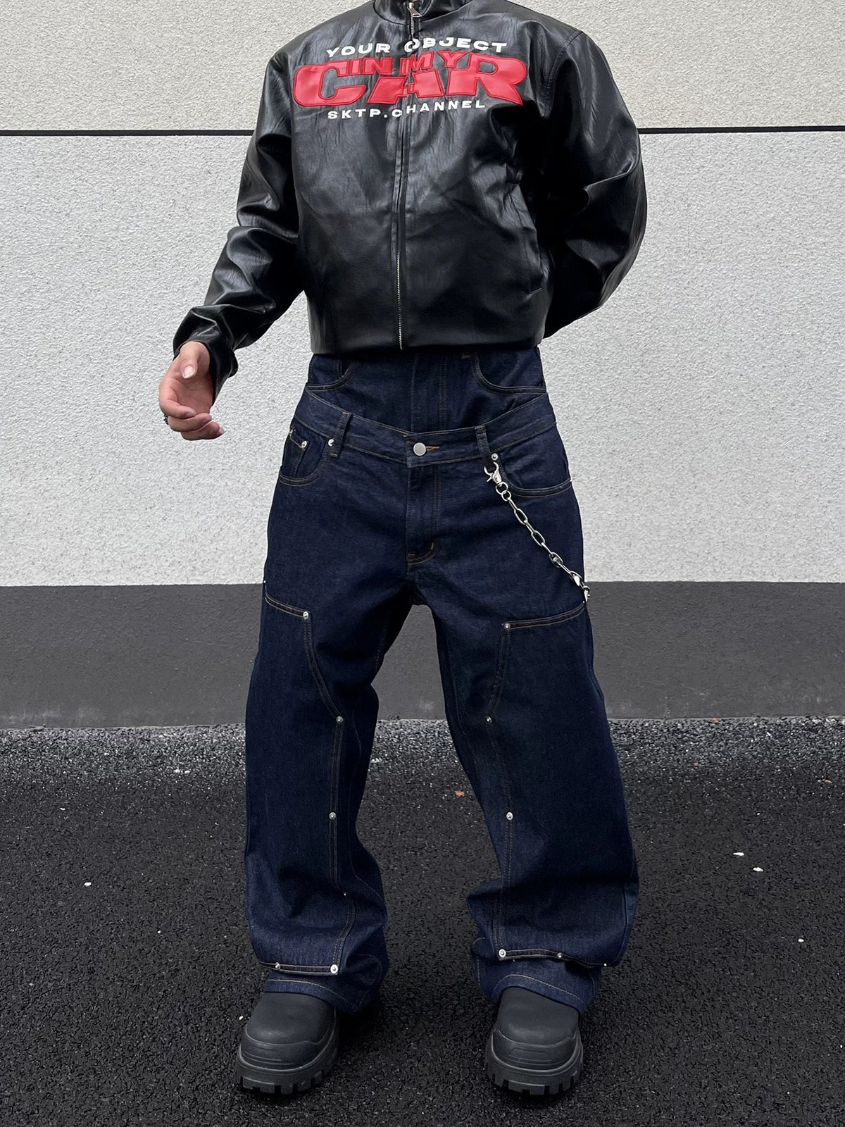 Double Waist Carpenter Jeans , - Streetwear Jeans - Slick Street