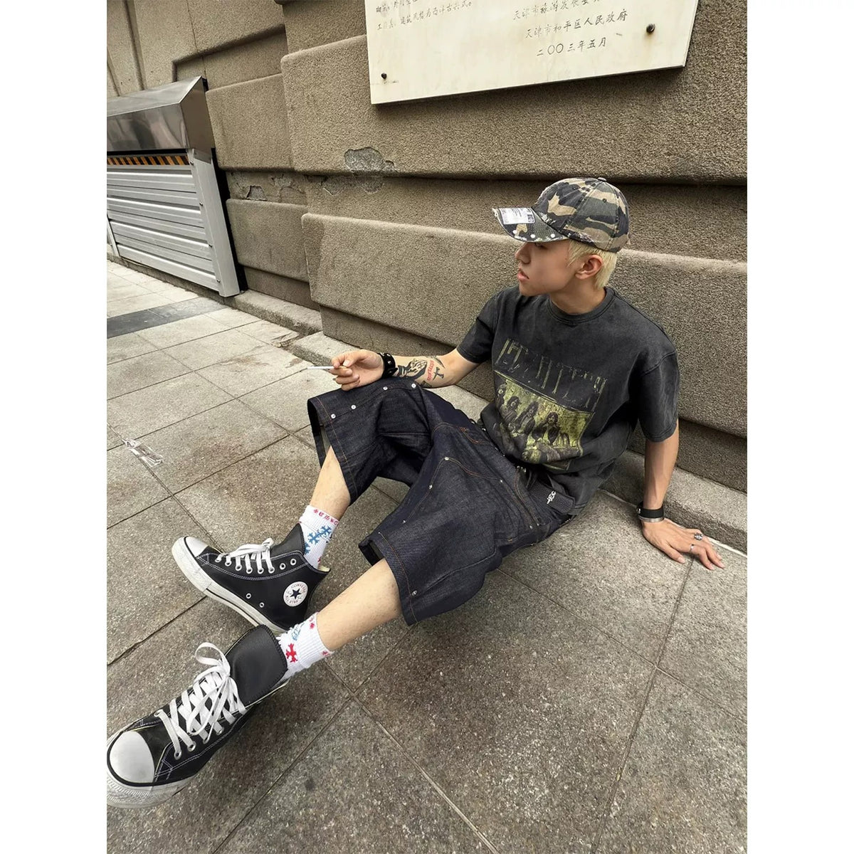 Boxy Raw Denim Shorts , - Streetwear Shorts - Slick Street