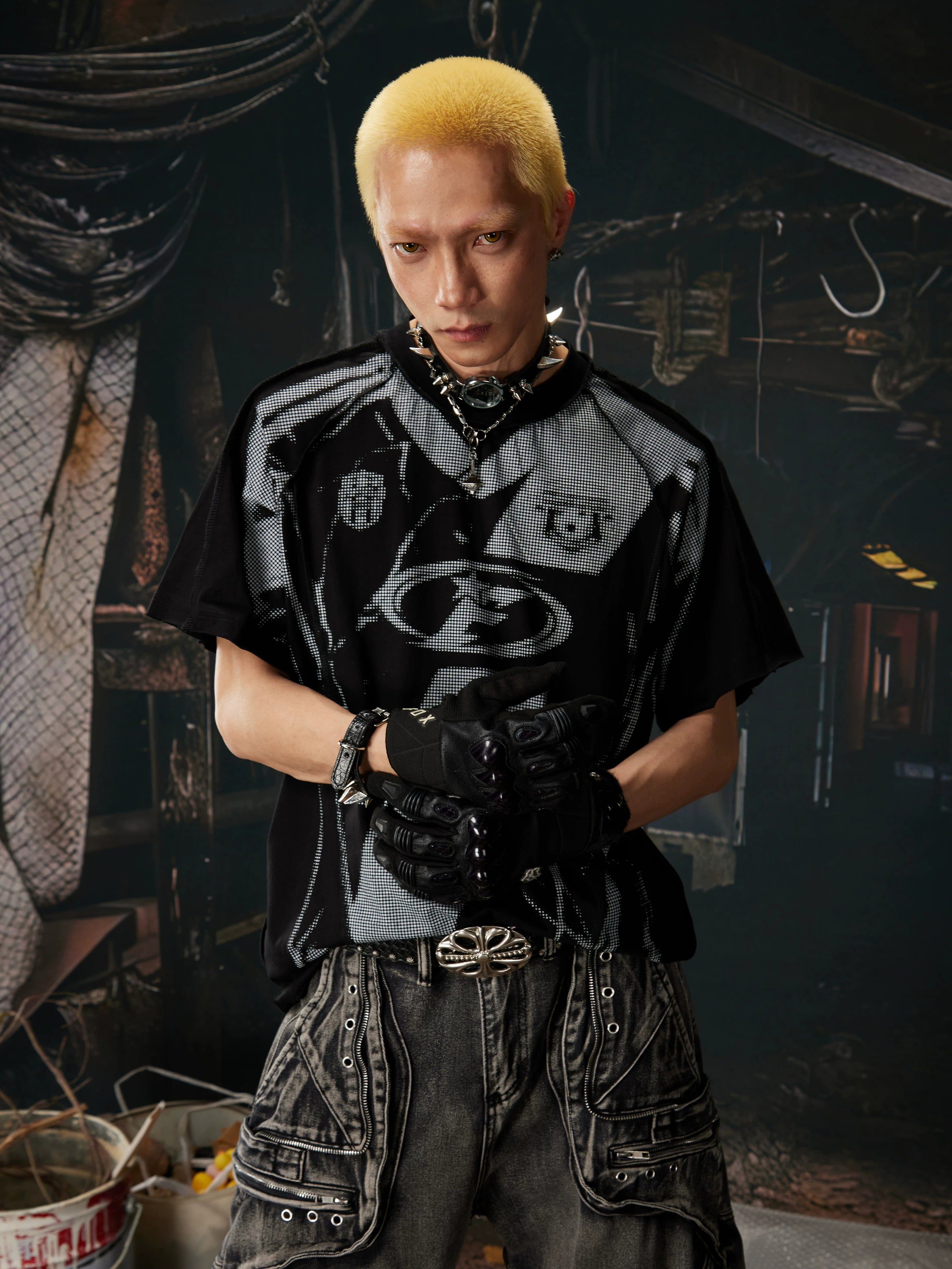 Mosaic Loose Sports Jersey , - Streetwear T-Shirts - Slick Street