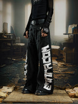 L82 Baggy Denim Jeans Black, XS - Streetwear Jeans - Slick Street