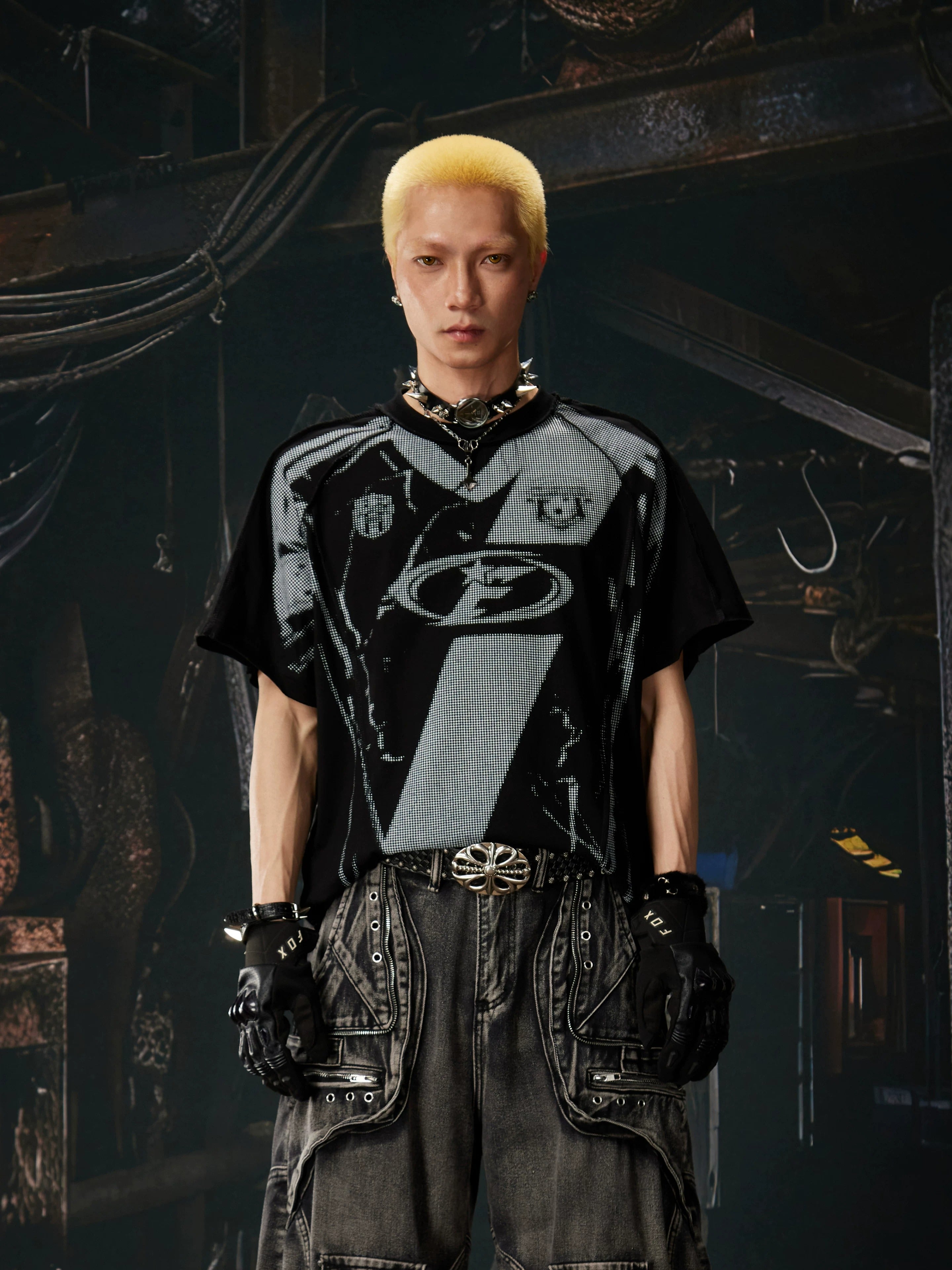 Mosaic Loose Sports Jersey , - Streetwear T-Shirts - Slick Street