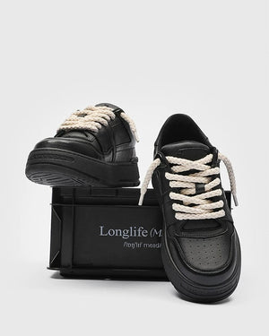 Rope Court Low - Deep Black , - Streetwear Shoes - Slick Street