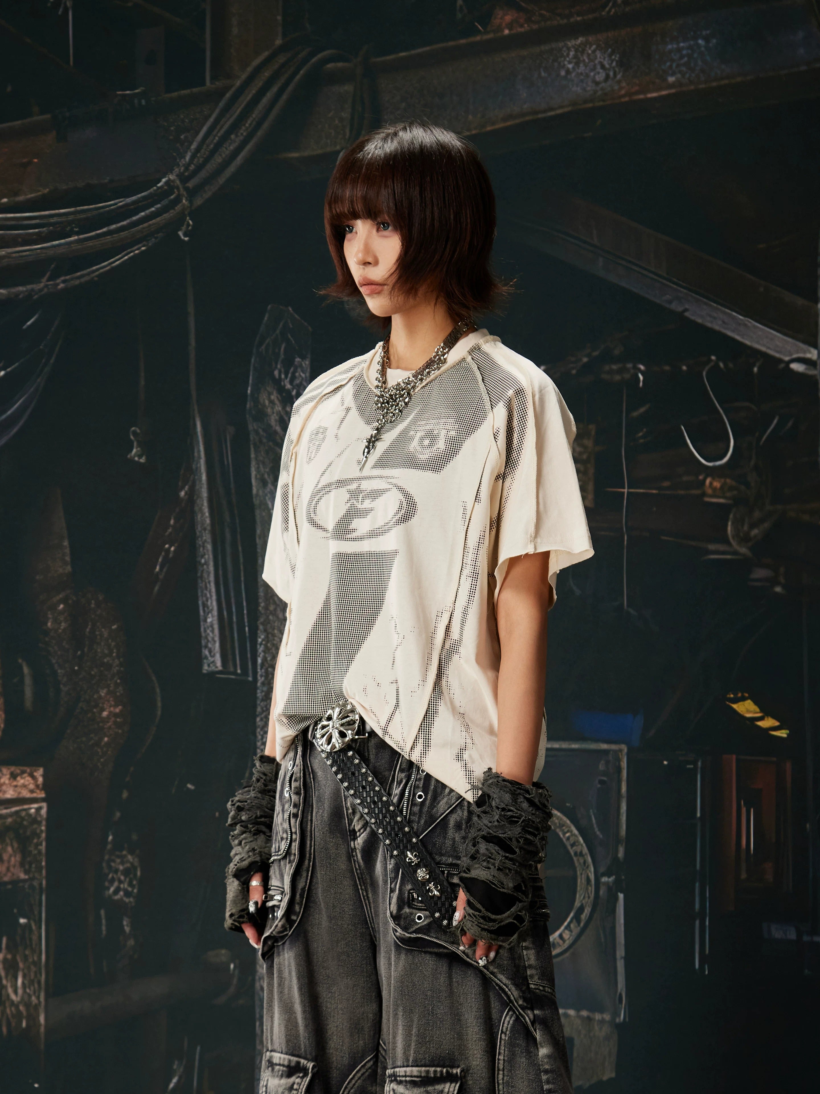 Mosaic Loose Sports Jersey , - Streetwear T-Shirts - Slick Street
