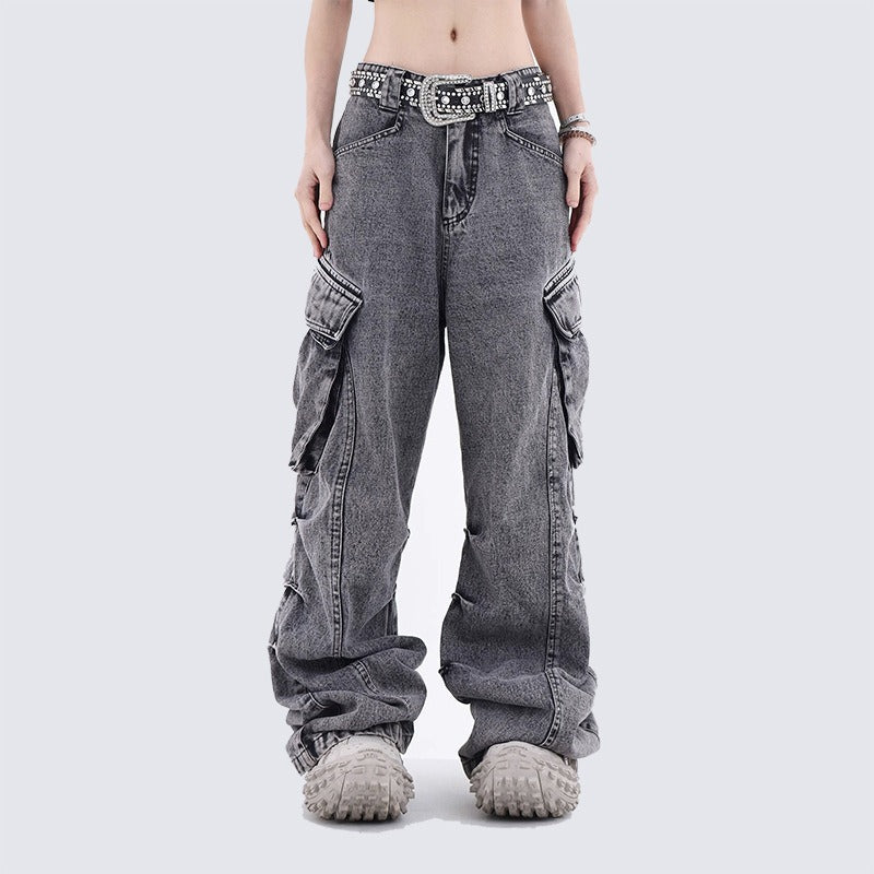 Quarry Cargo Jeans Black, 32 - Streetwear Jeans - Slick Street