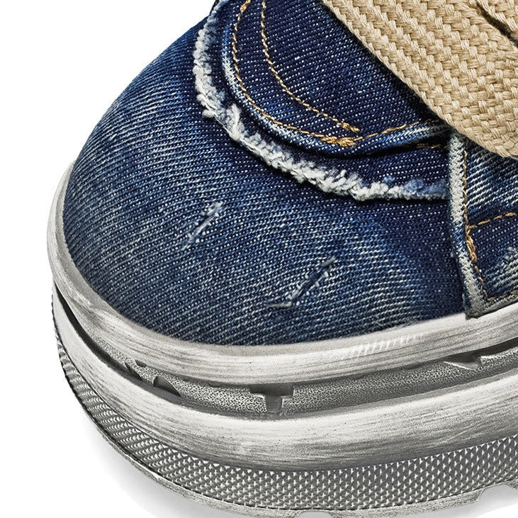Washed Denim Low - Stonewash , - Streetwear Shoes - Slick Street
