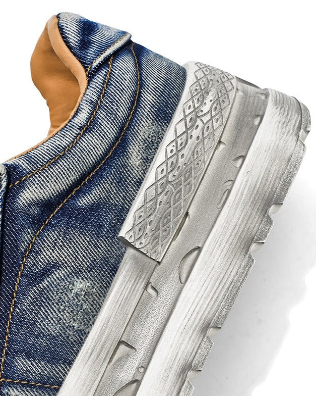 Washed Denim Low - Stonewash , - Streetwear Shoes - Slick Street