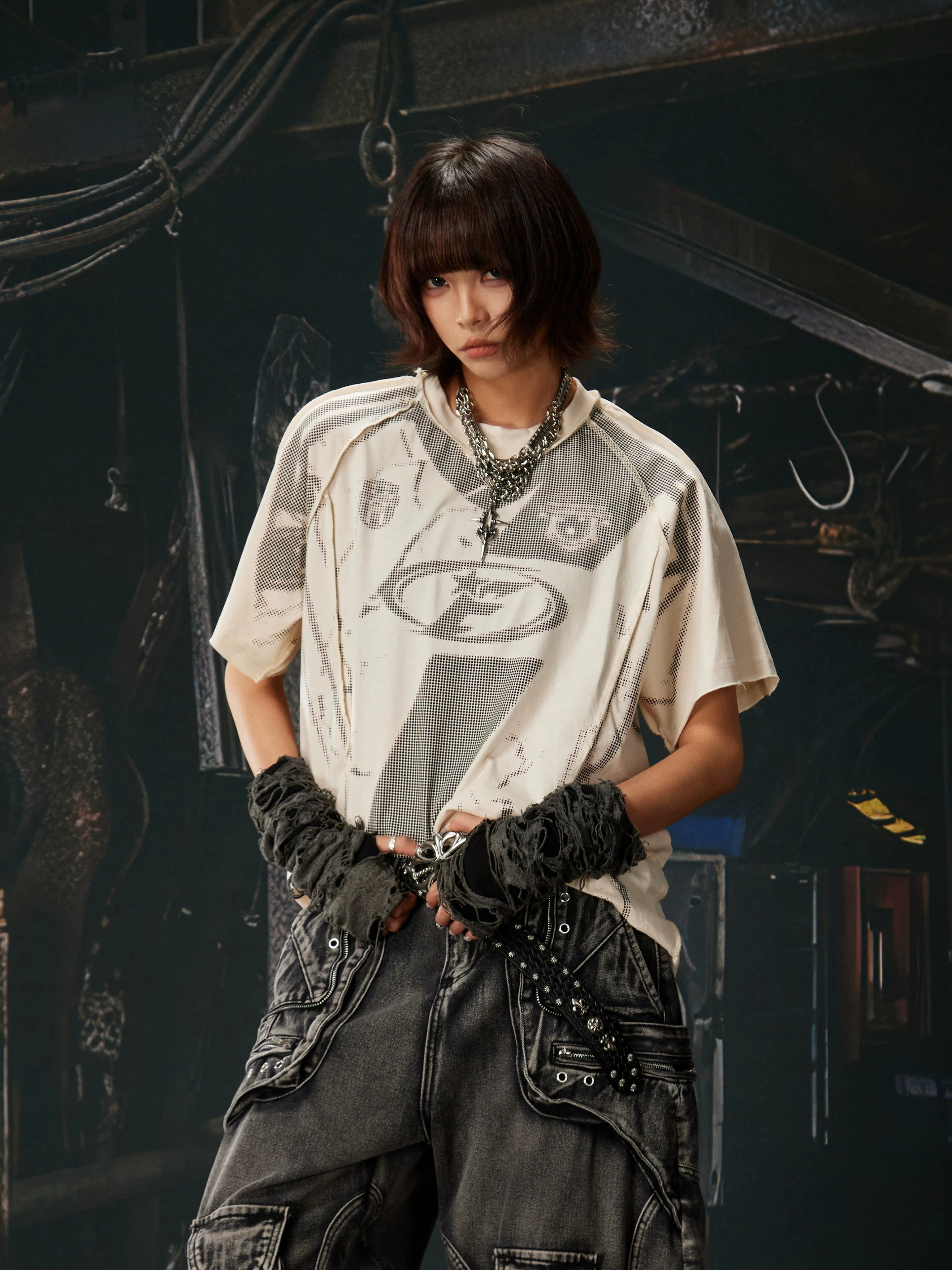 Mosaic Loose Sports Jersey , - Streetwear T-Shirts - Slick Street