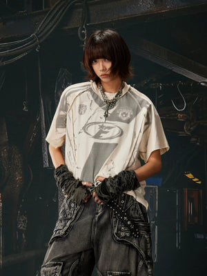 Mosaic Loose Sports Jersey , - Streetwear T-Shirts - Slick Street