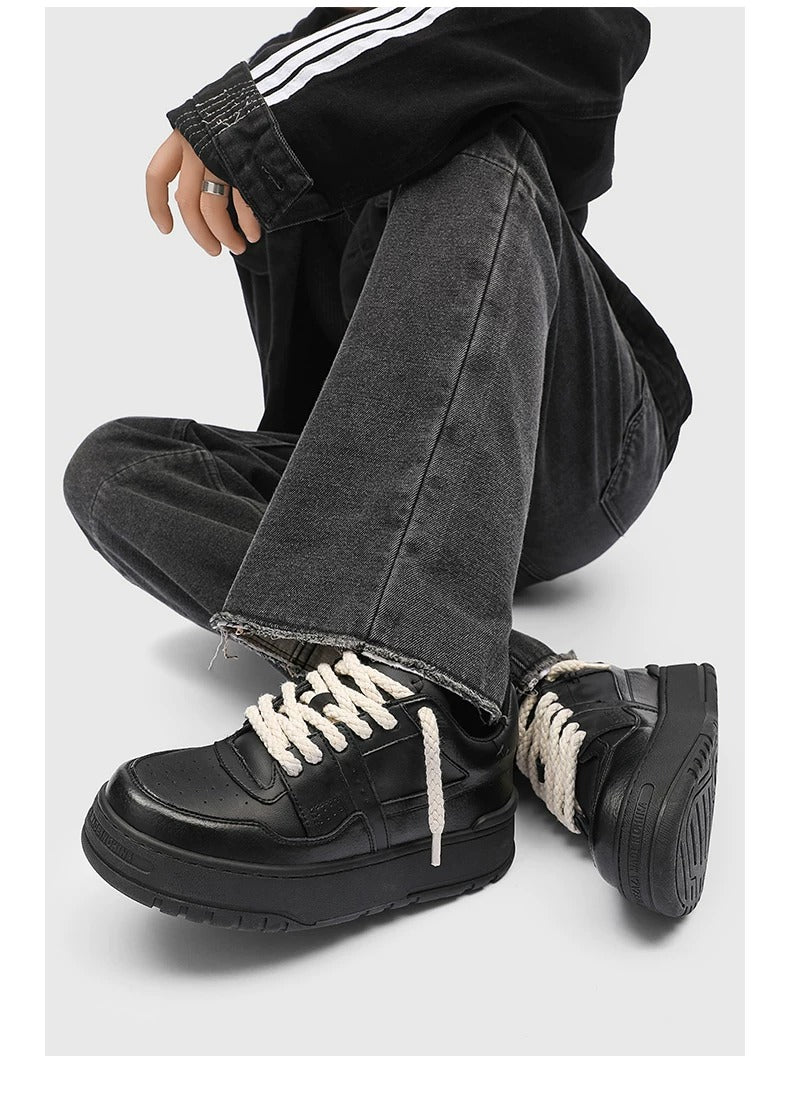 Rope Court Low - Deep Black , - Streetwear Shoes - Slick Street