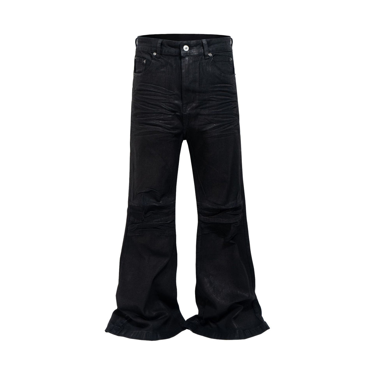 Obsidian Coated Flare Jeans , - Streetwear Jeans - Slick Street