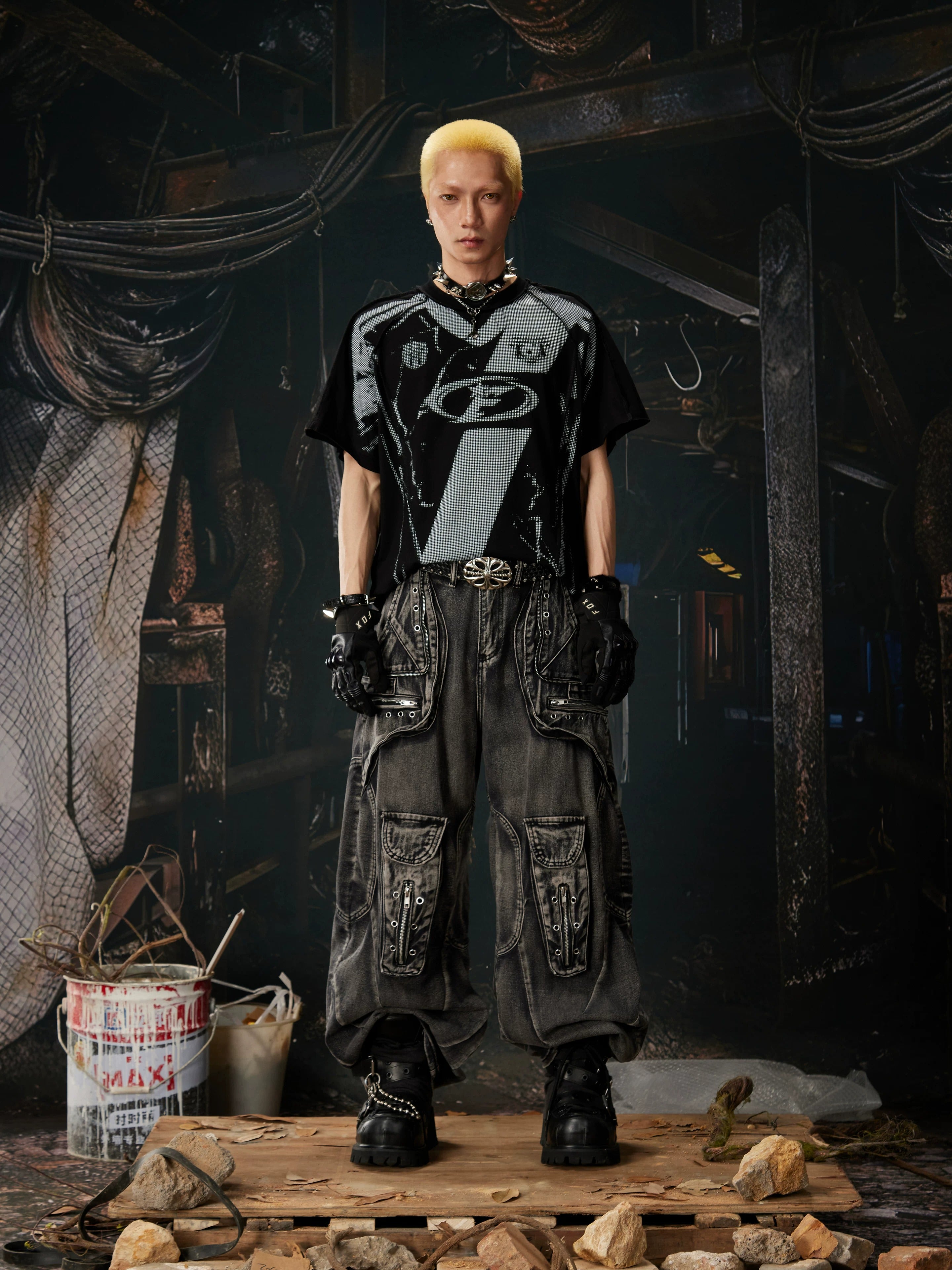 Mosaic Loose Sports Jersey , - Streetwear T-Shirts - Slick Street