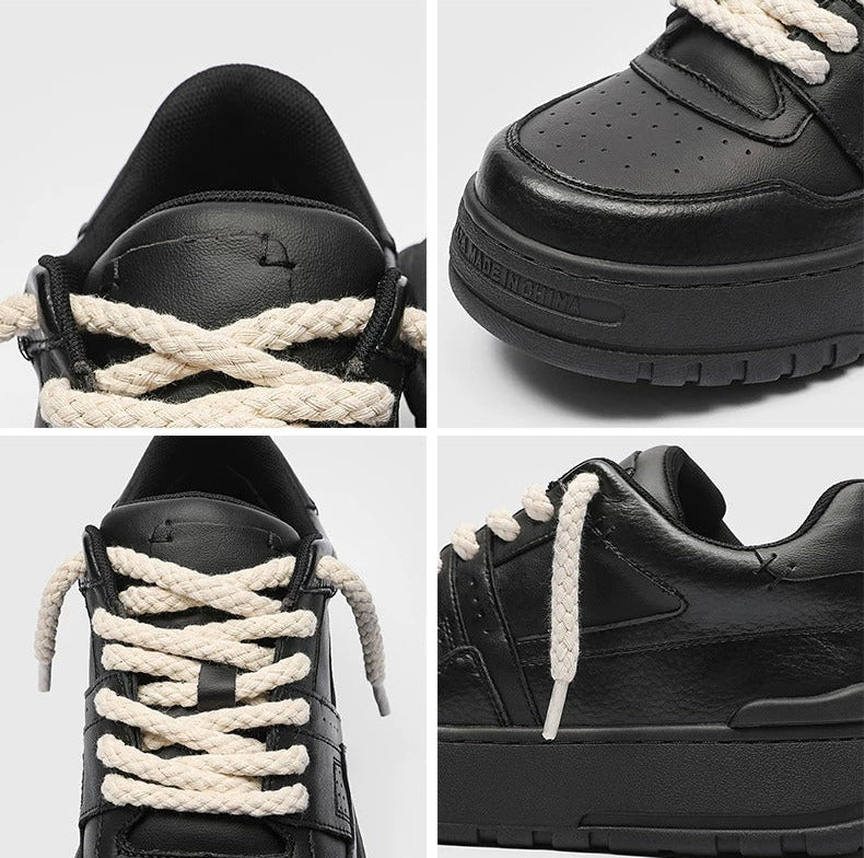 Rope Court Low - Deep Black , - Streetwear Shoes - Slick Street