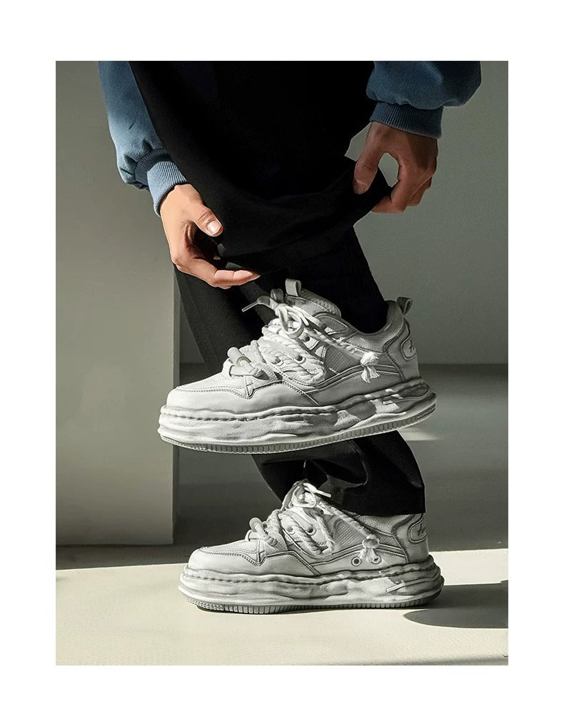 Wraith Low - Distressed White , - Streetwear Shoes - Slick Street