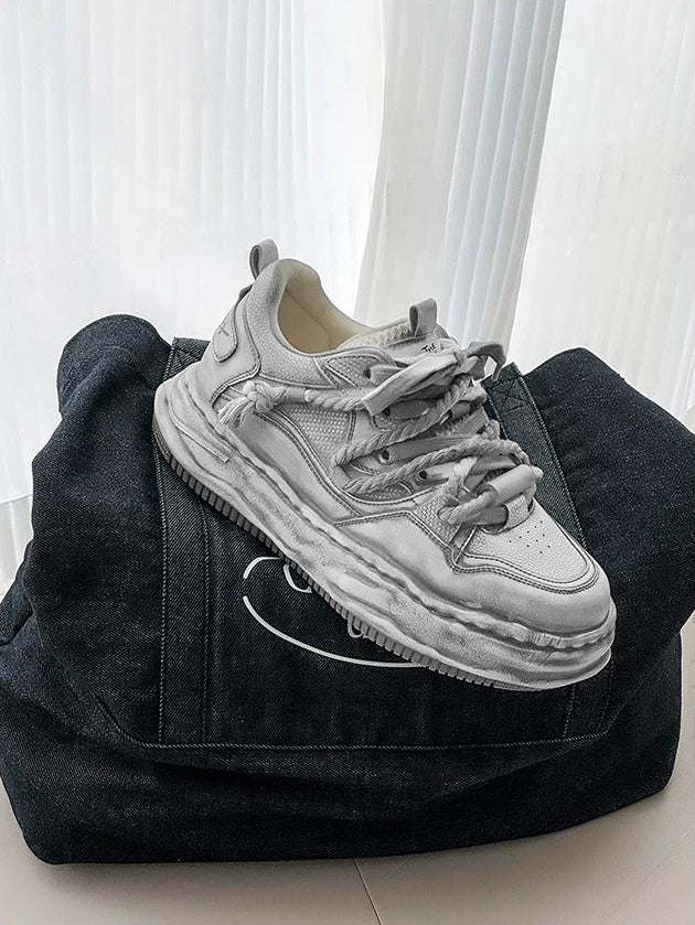 Wraith Low - Distressed White , - Streetwear Shoes - Slick Street