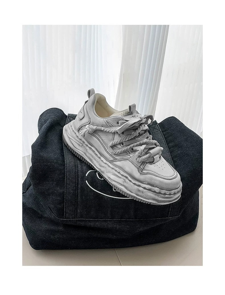 Wraith Low - Distressed White , - Streetwear Shoes - Slick Street