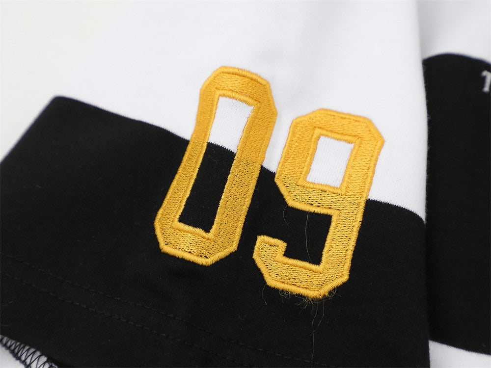 Striped Letter Polo Sports Tee , - Streetwear T-Shirt - Slick Street