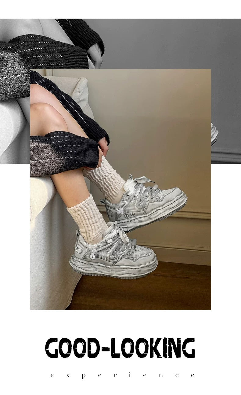 Wraith Low - Distressed White , - Streetwear Shoes - Slick Street