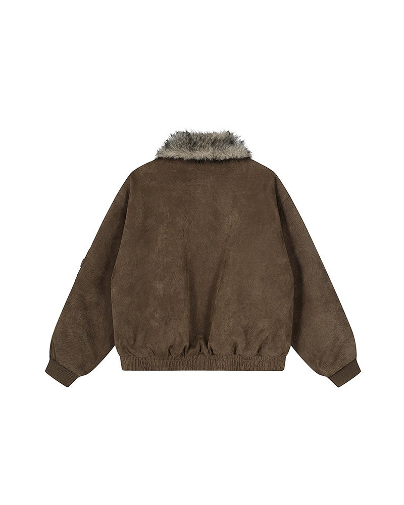 Faux Fur Shearling Cross Jacket , - Streetwear Jacket - Slick Street