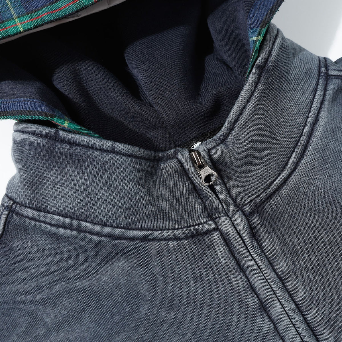 Plaid Hood Zip Hoodie , - Streetwear Hoodie - Slick Street