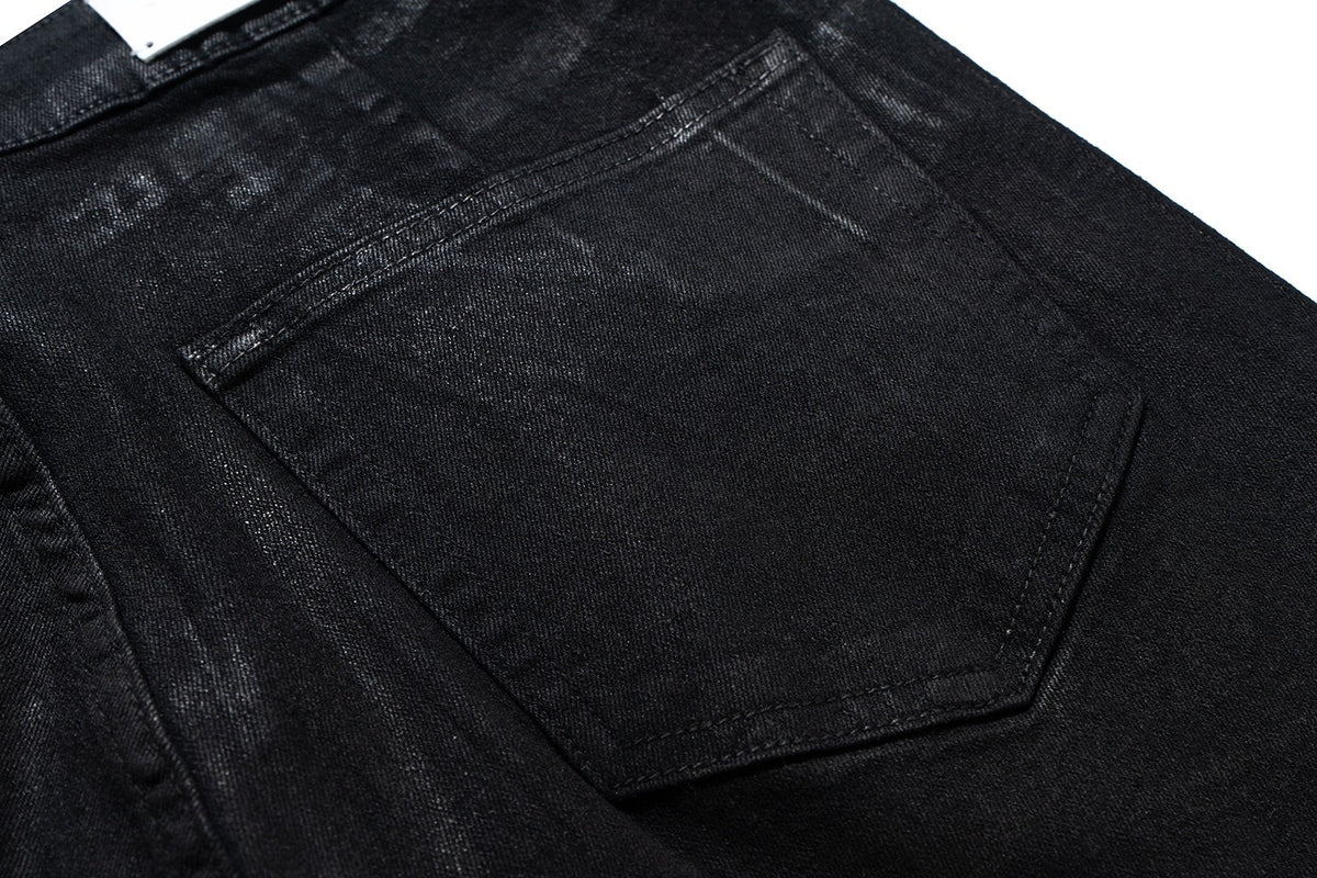 Obsidian Coated Flare Jeans , - Streetwear Jeans - Slick Street