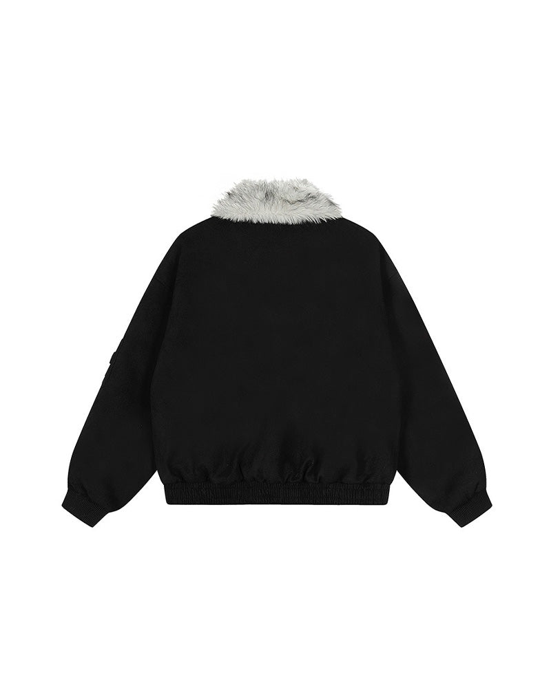 Faux Fur Shearling Cross Jacket , - Streetwear Jacket - Slick Street