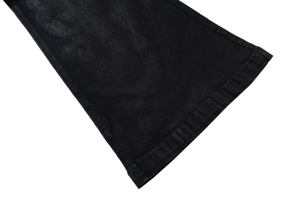 Obsidian Coated Flare Jeans , - Streetwear Jeans - Slick Street
