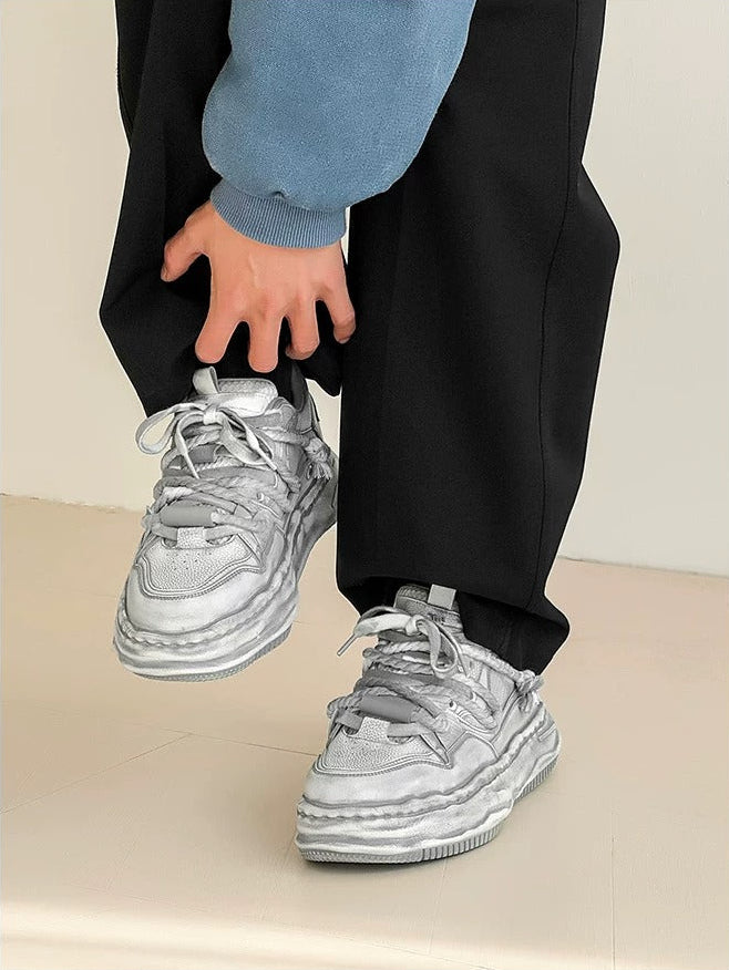 Wraith Low - Distressed White , - Streetwear Shoes - Slick Street
